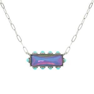 NEW SOPHIA COLLECTION women's horizontal bar necklace in blue gemstone